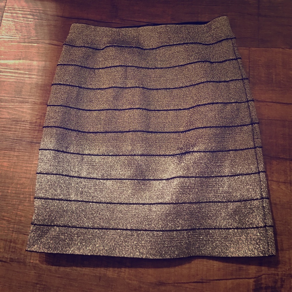 Silver spandex skirt