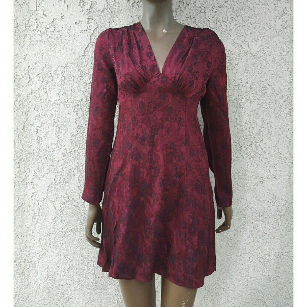Beautiful Maroon Combo Floral Dress