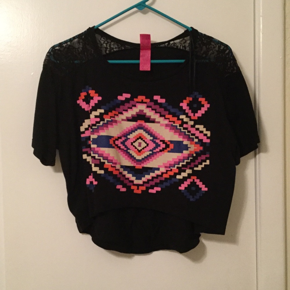 Tribal lace Crop top