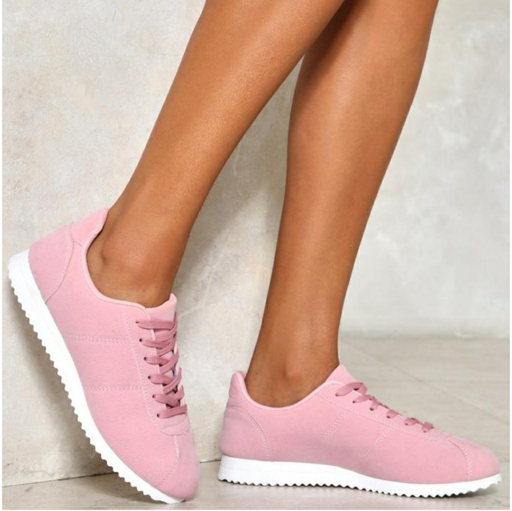 SOLD Nasty Gal Keep it Casual LaceUp Pink Sneakers - Picture 1 of 6