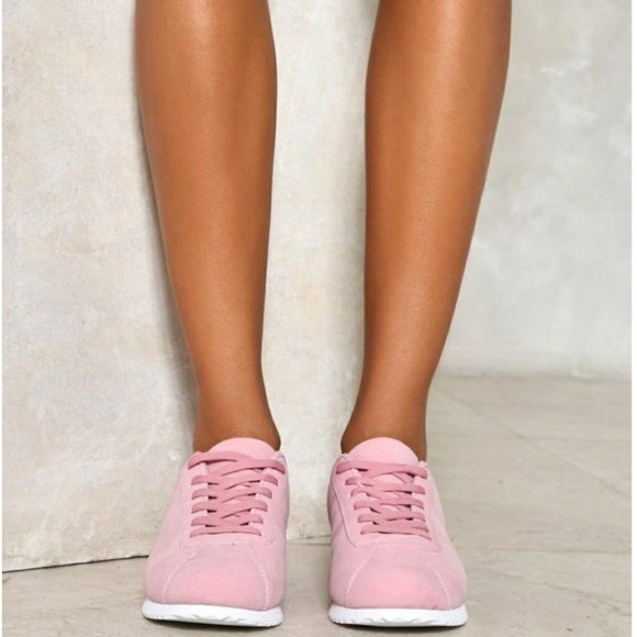 SOLD Nasty Gal Keep it Casual LaceUp Pink Sneakers - Picture 3 of 6