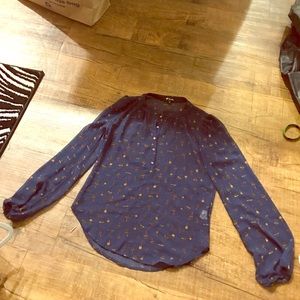 Sheer long sleeve blouse