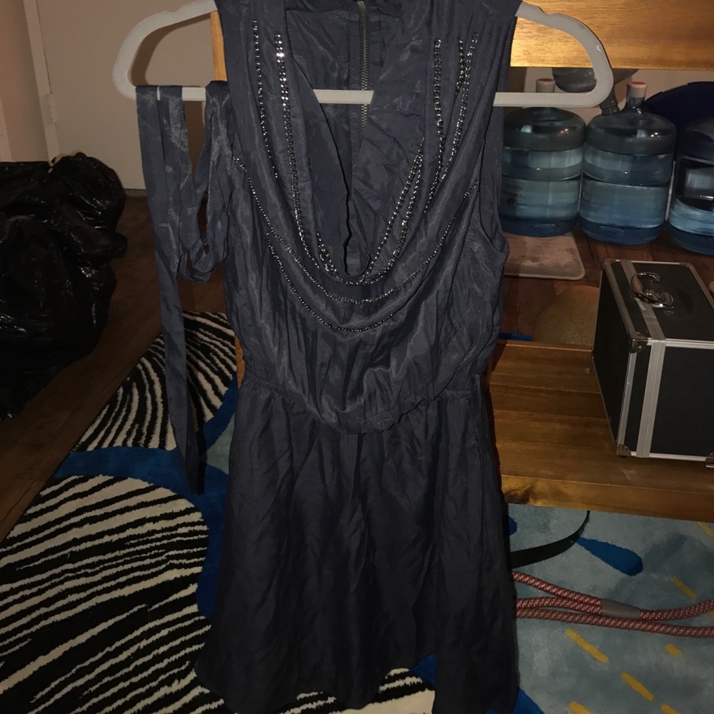 Dark blue dress w/ chains