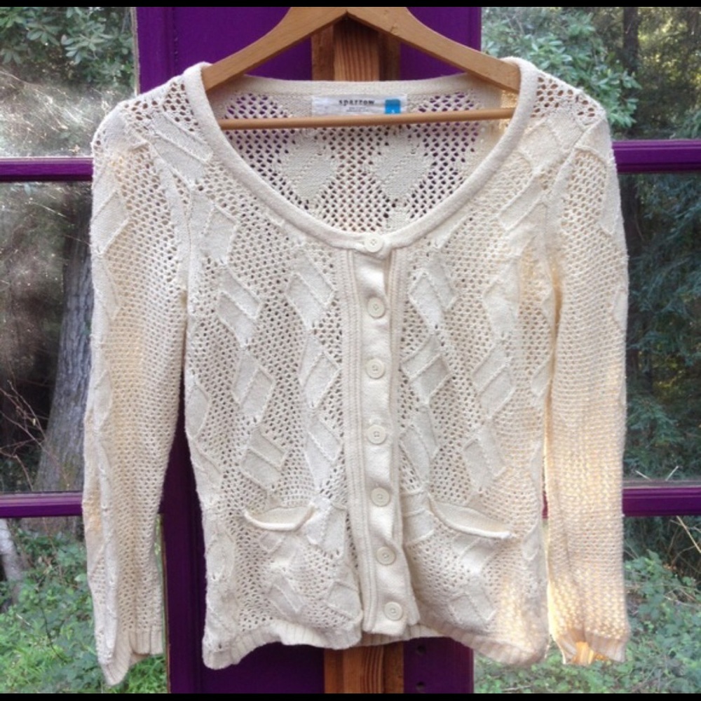 Cute Cream Sparrow Cardigan