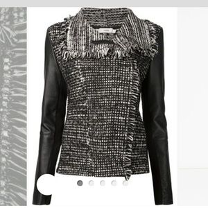 Vince leather sleeve jacket