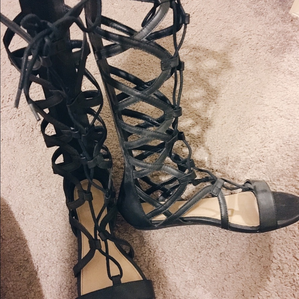 Black Gladiator Sandals
