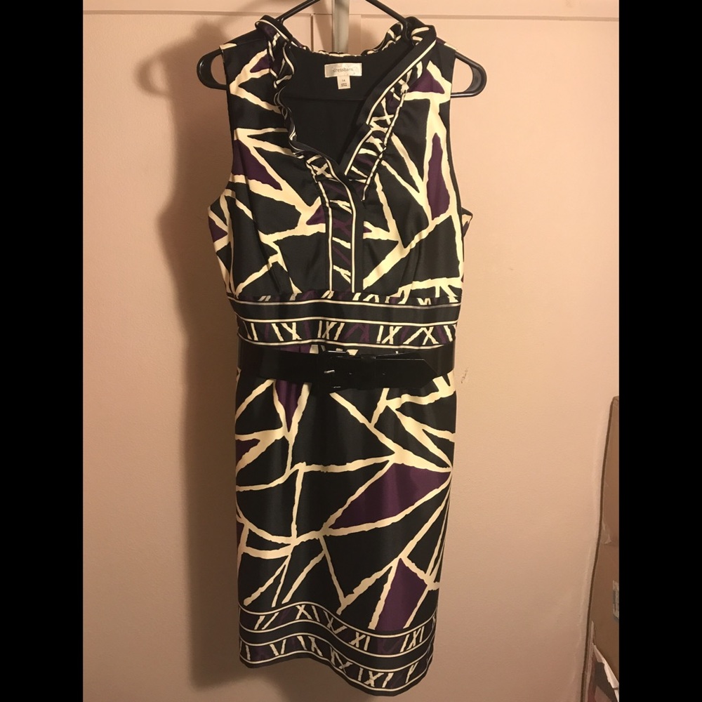 Dress Barn Purple and Black V-neck Dress