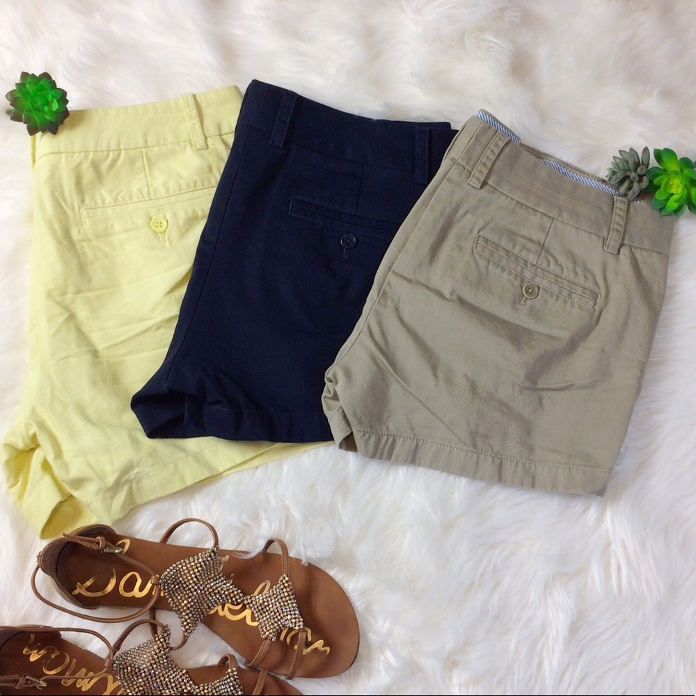 💥SOLD💥 J. Crew Bundle! 3 Shorts Tan Blue Yellow!