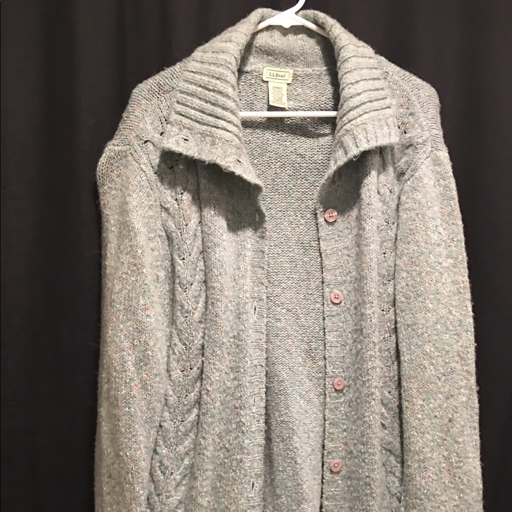 LL Bean wool blend sweater light blue