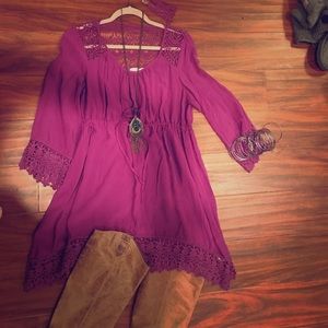 Adorable Purple Boho Dress