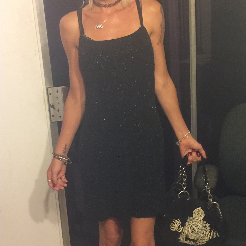 Cute Black Sparkling Cocktail Dress😍