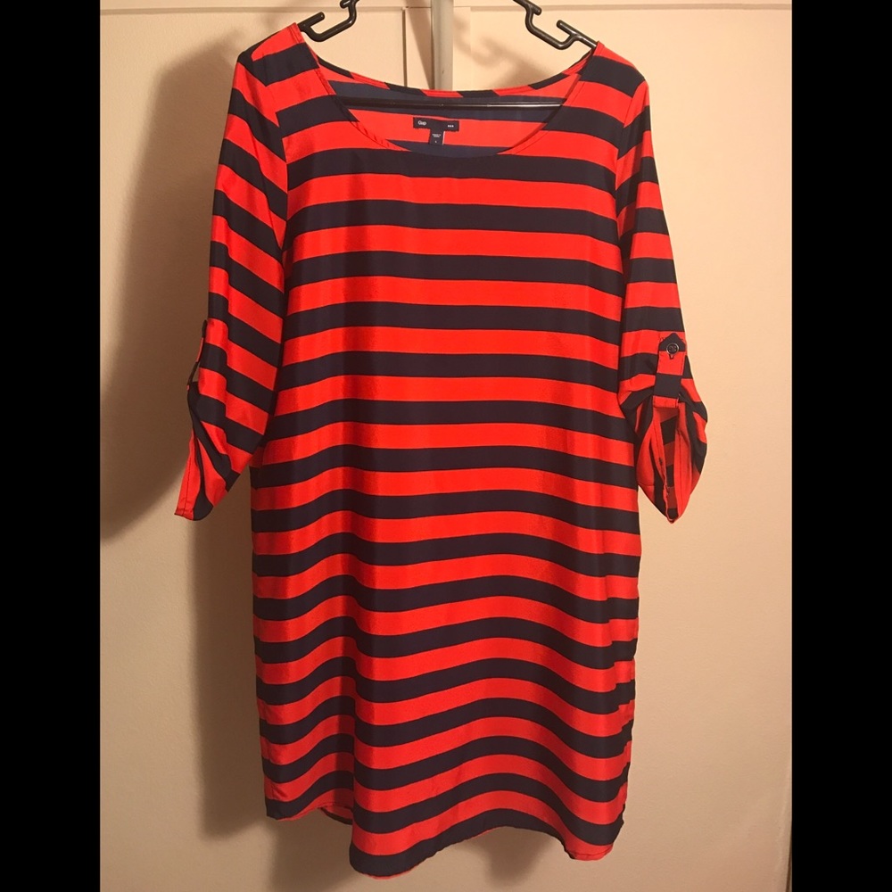 Gap Red and Navy Striped Dress