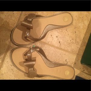 Rare Gold Metallic Glitter Melissa Jelly Flats s10