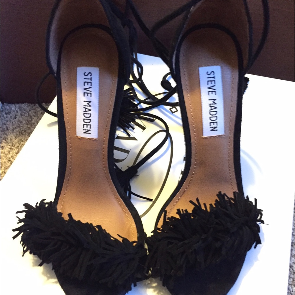 Steve Madden fringe heels with ankle strap