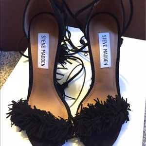 Steve Madden fringe heels with ankle strap