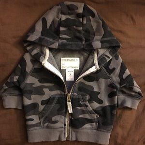 Black/Grey Camouflage Baby zipper up Hoodie
