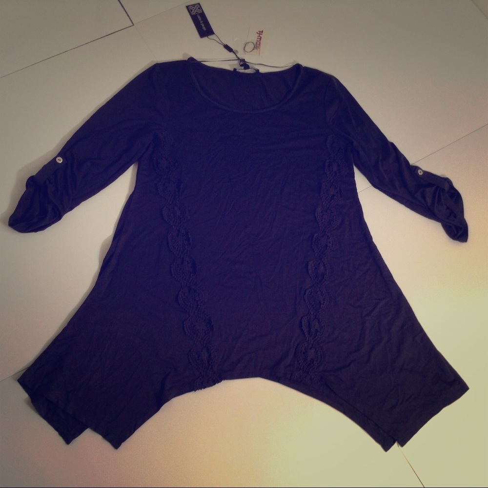 Cable and gauge women's crochet lace tunic top