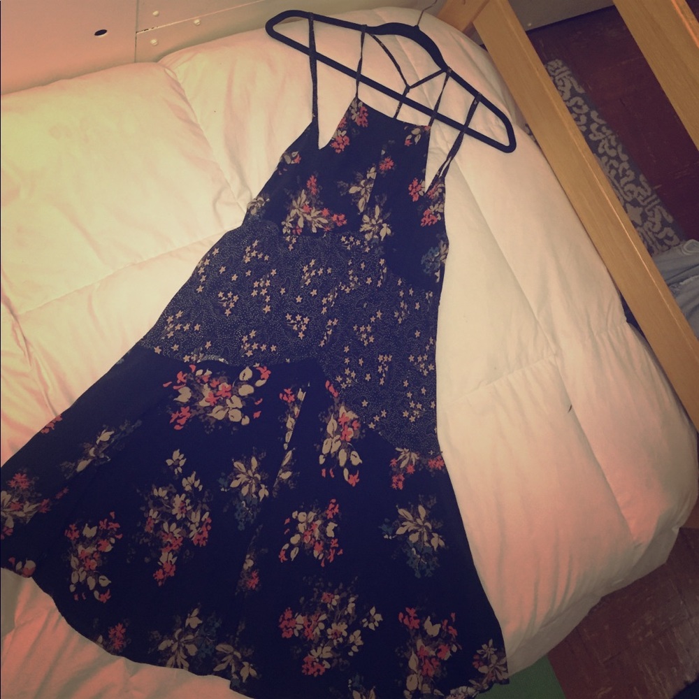 Free People Black Floral Dress, Size 4
