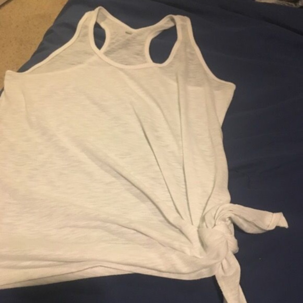 White large see through activewear tank top