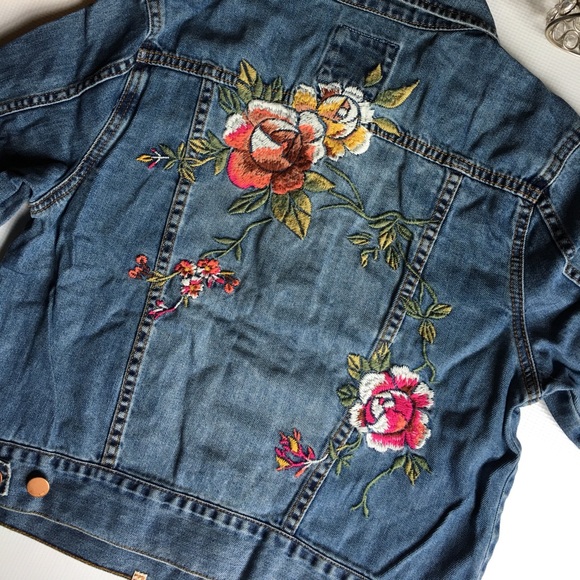 BILLABONG DENIM FLORAL JACKET - Picture 8 of 8
