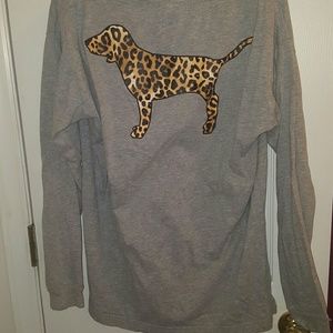 Victoria secret vneck cheetah shirt small FREEItem