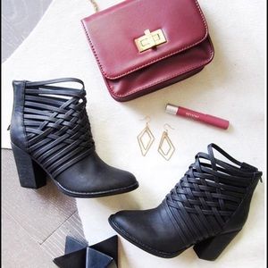 Mossimo Black Faux Leather Ankle Boots