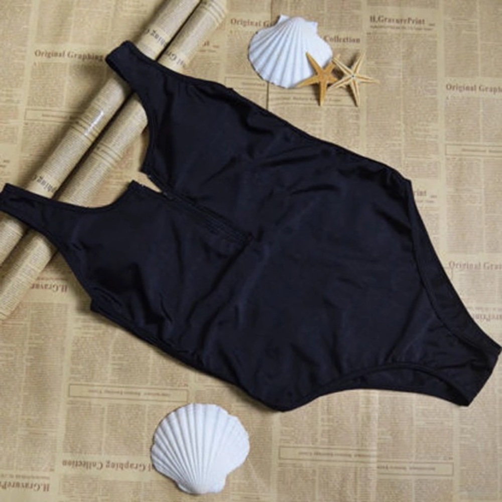 Black hot zip front body suit🌹XS S - Picture 2 of 2