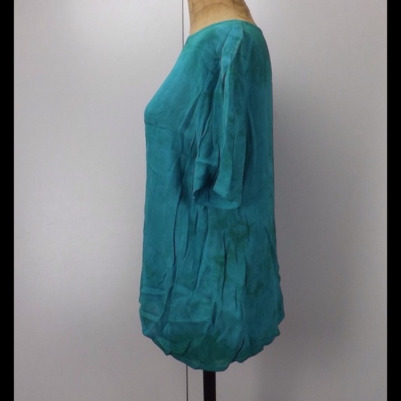 vintage 70s pullover smock USA made! 100% rayon - Picture 4 of 6