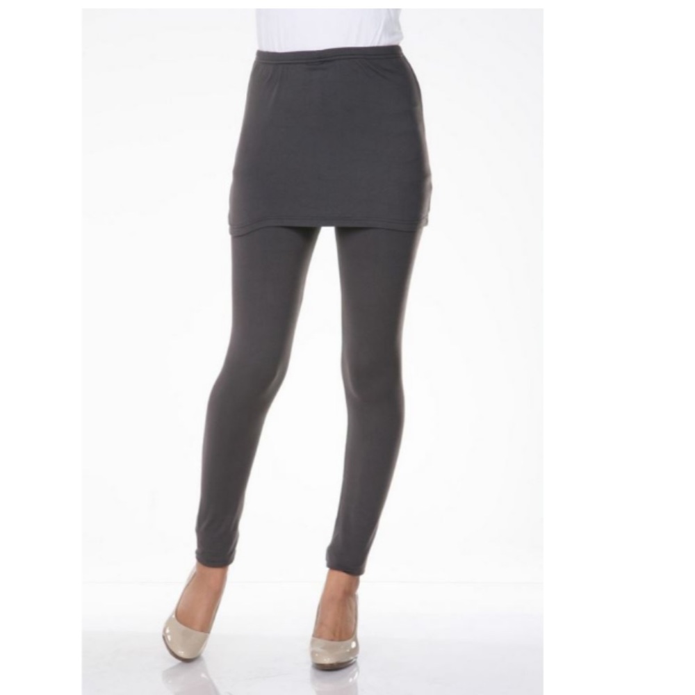 White Mark Skirted Leggings Charcoal Size Sm NWT