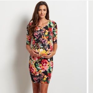 PinkBlush floral fitted maternity dress