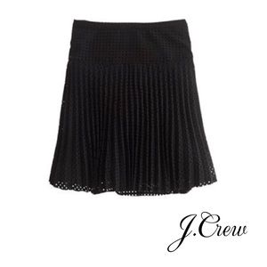 EUC Laser-Cut Pleated Skirt in Black