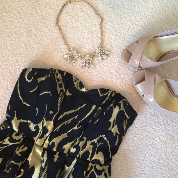 Black and gold cocktail dress - Picture 1 of 4