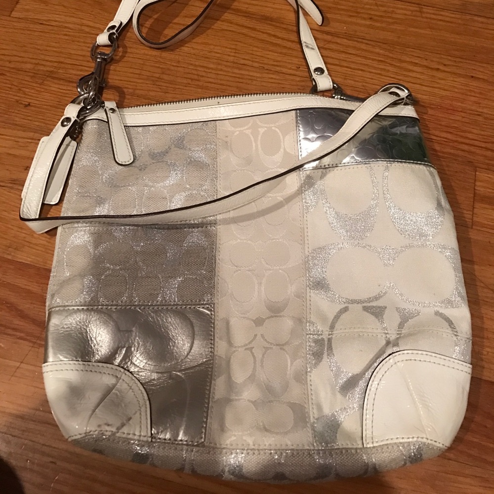Coach White and Silver Bag - Picture 1 of 1