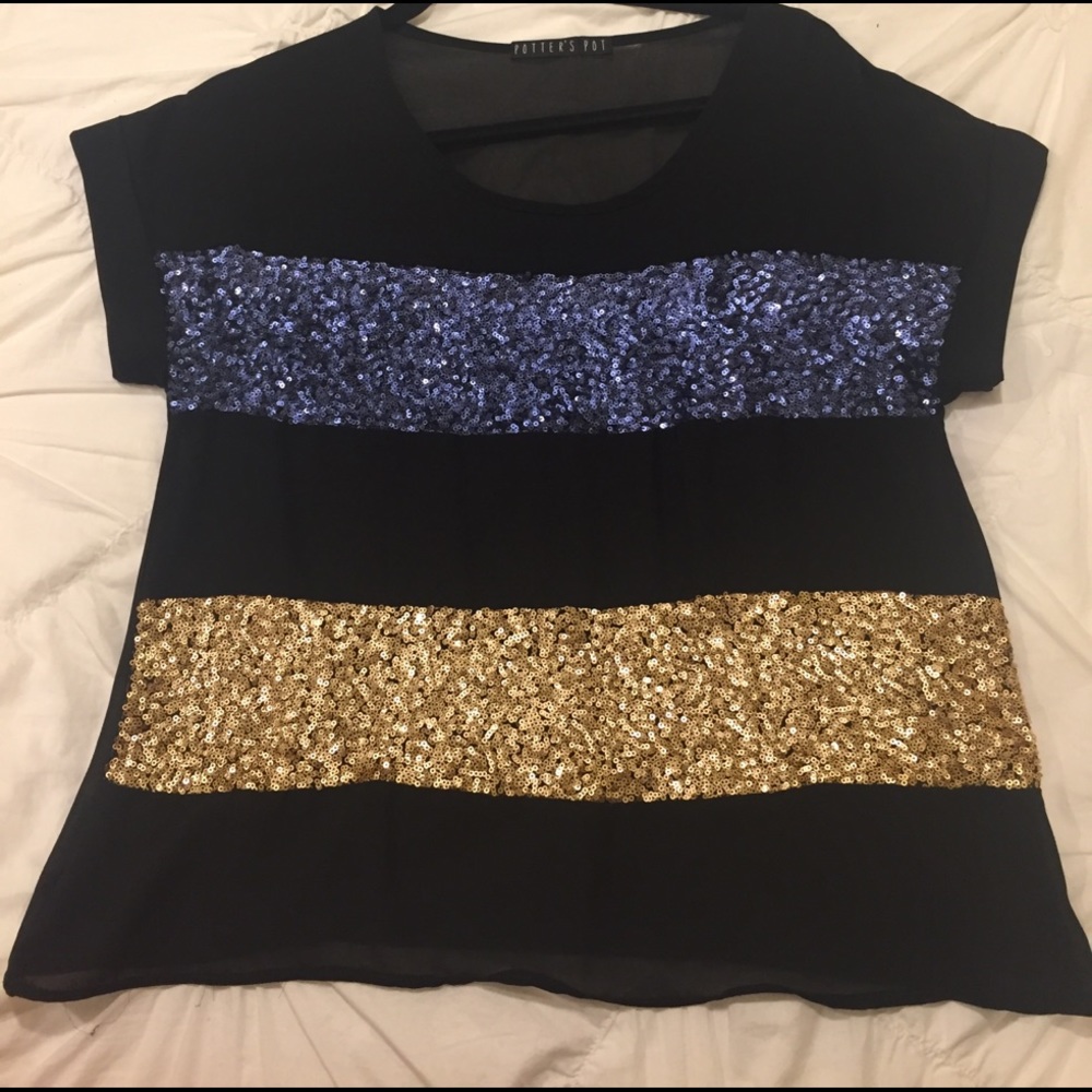 Sheer sequined blouse