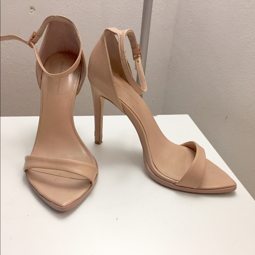 ZARA nude minimalist barely there heels