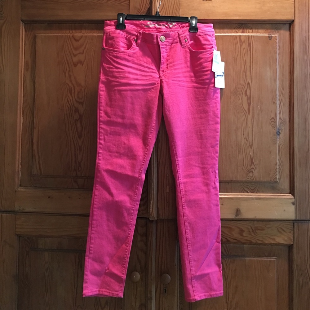 Flamingo pink NWT Seven skinny jeans