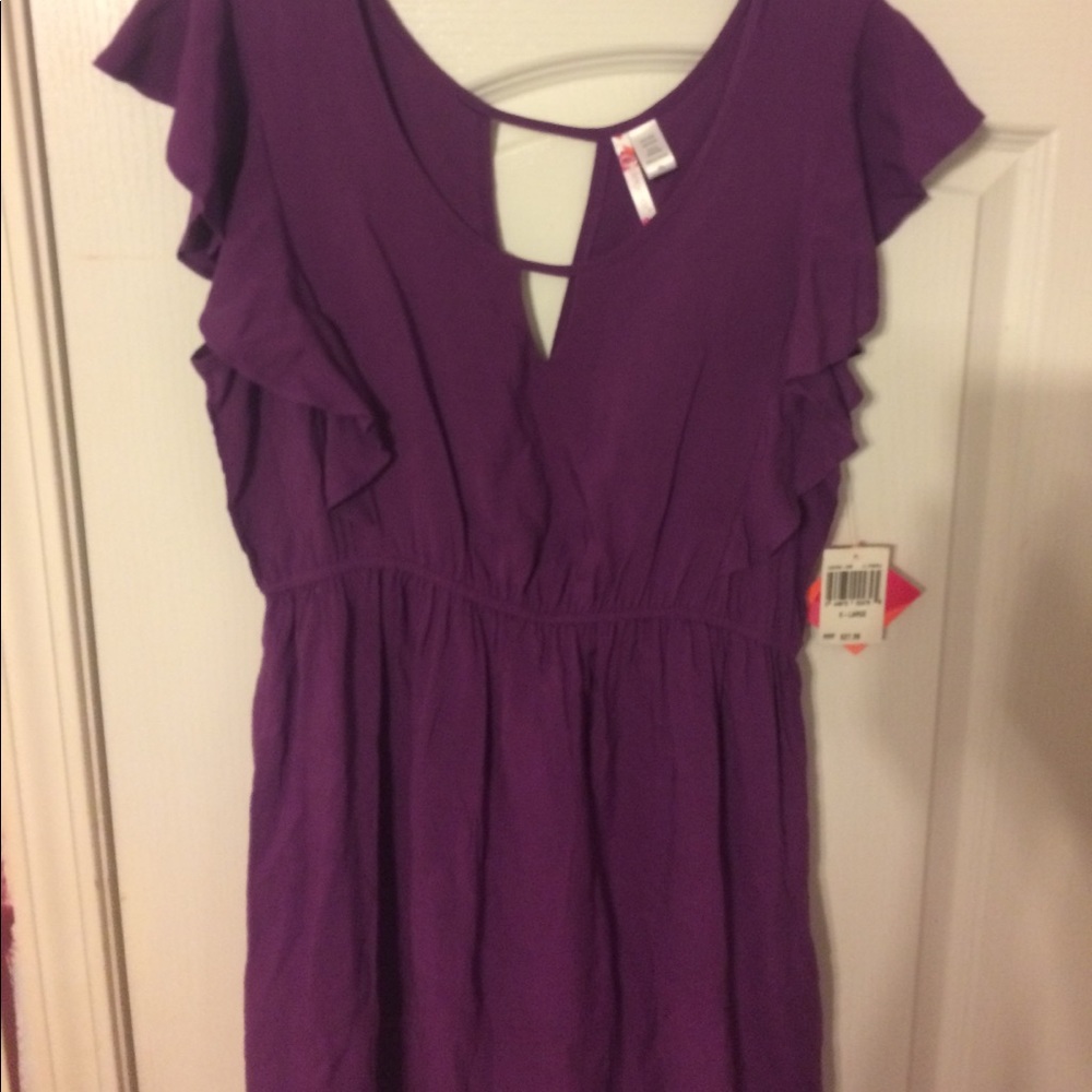 NWT Purple mini dress with open v neck back