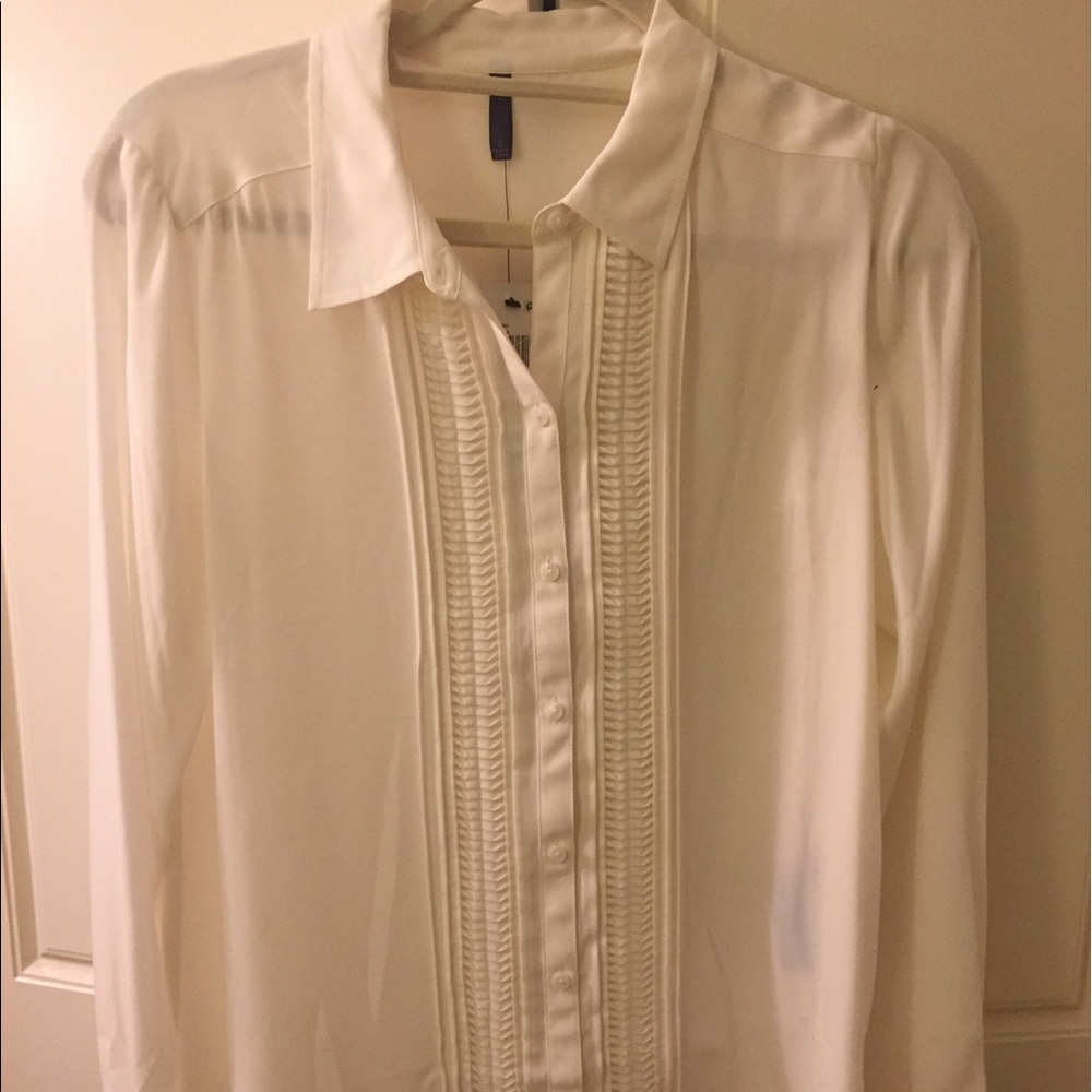 NYDJ button down white blouse