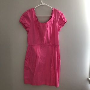 Pink JCrew short dress with sleeves