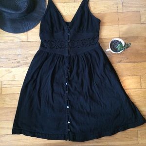 Topshop black lace cut out sundress (tall)