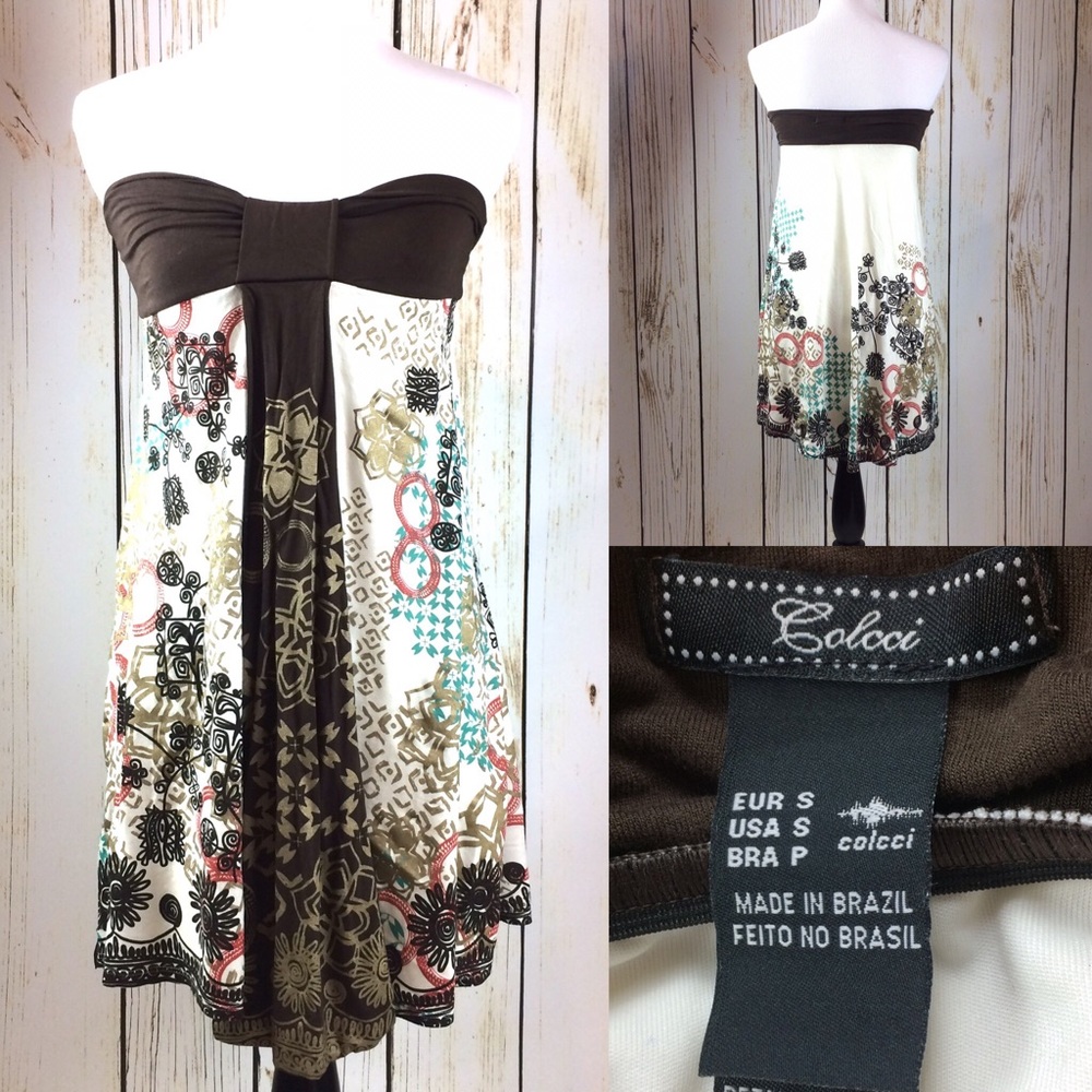 🌺Strapless Floral Jersey Dress