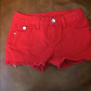 Girls Justice red denim shorts