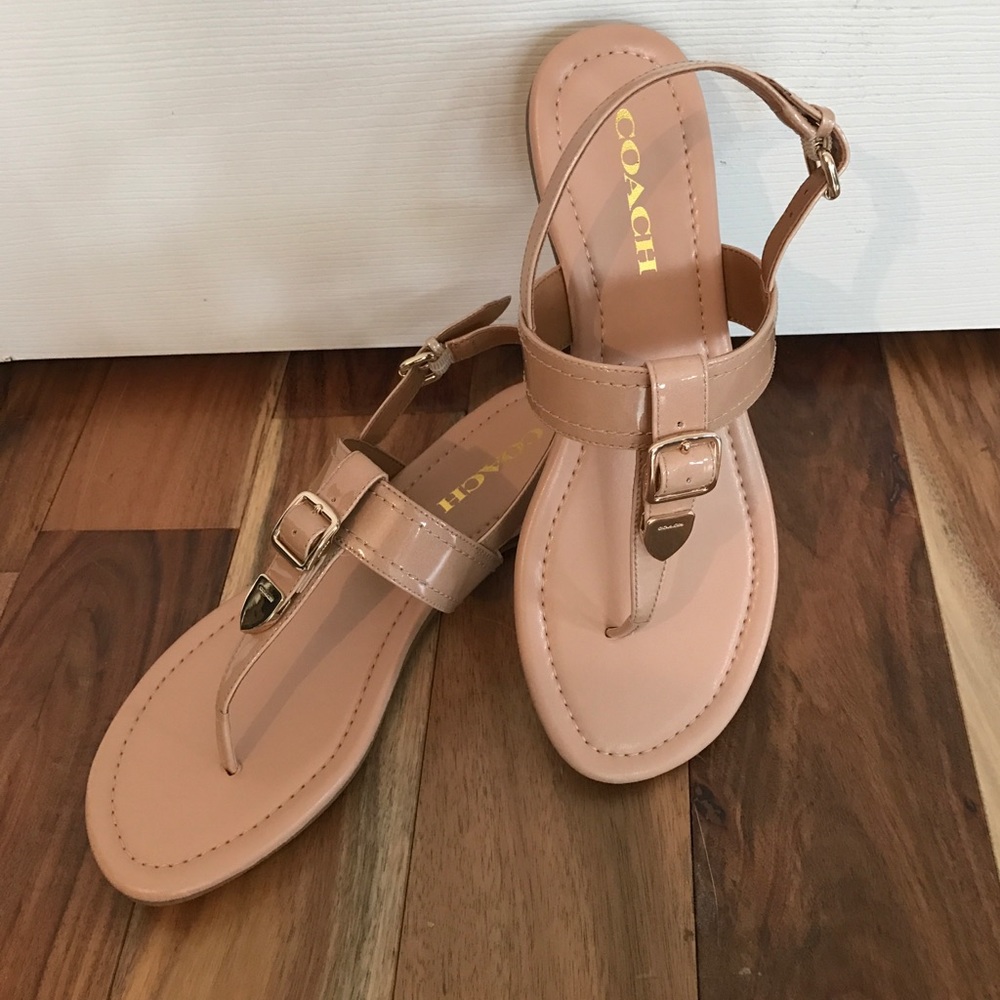 Beautiful coach patent leather sandals