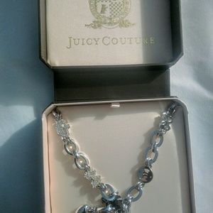New With Box Juicy Couture Silver Crystal Necklace