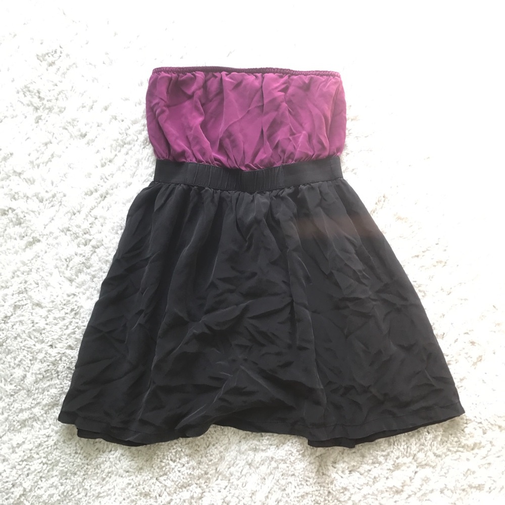 Strapless purple & black dress!