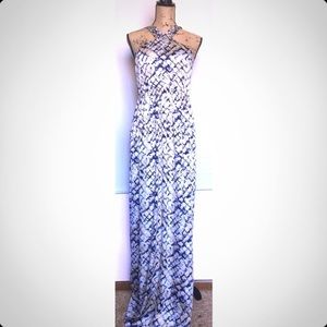 Lg Ark&Co Blue/Yellow MaxiDress/ Special Occasion