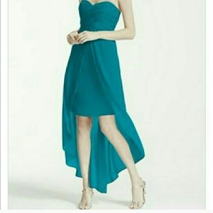 Davids Bridal Teal Bridesmaid Dress