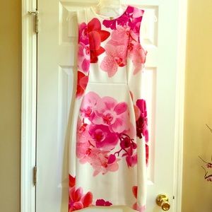 Pink Floral cocktail dress by Calvin Klein