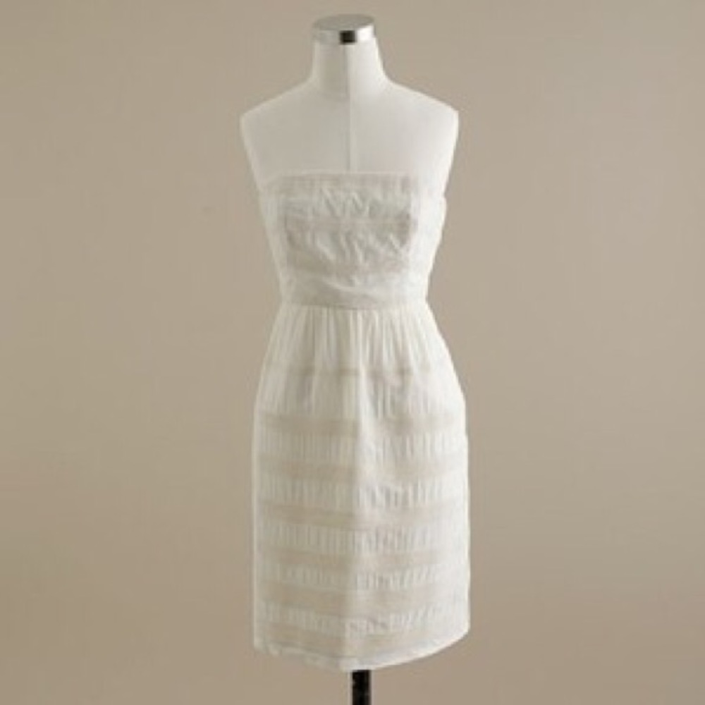 J. Crew Cream rugby striped Ginny dress