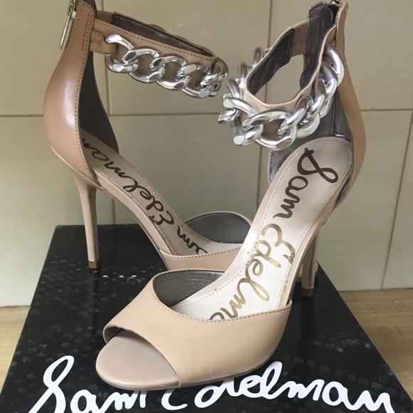 **SOLD!!!**  SAM EDELMAN BEIGE NUDE HEELS SIZE 6.5 - Picture 4 of 6